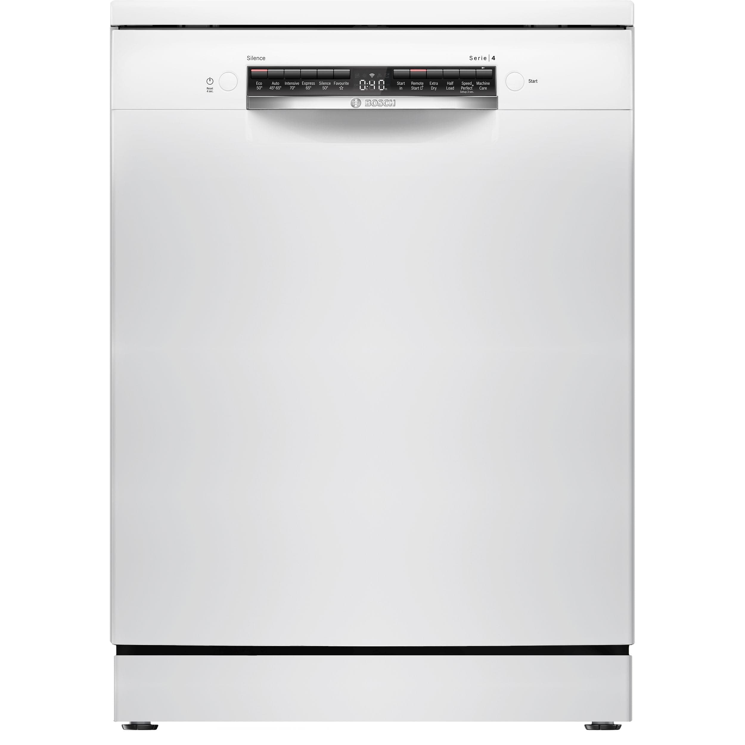 SMS4EKW06G Series 4, Free-Standing Dishwasher 60 cm, B Energy Rated, 13 Place Settings, 9 Litre, ExtraDry, Rackmatic Adjustable Basket, Silence Plus 42dB, White