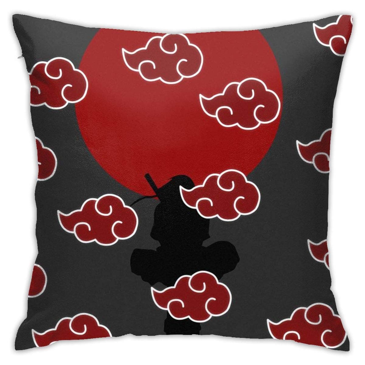 XUSHEJA Naruto Uzumaki Uchiha Sasuke Anime Throw Pillow Covers Modern Home Decorative Square Soft Indoor/Outdoor Hidden Zipper Pillowcase Cushion Covers for Sofa Bedroom Couch Car Office 18 X18 in