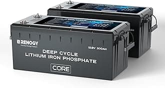 Renogy 12V 300Ah LiFePO4 Battery with Self-Heating Function, 12V Lithium Battery over 5000 Deep Cycles with BMS & IP65 for Van Caravan Campervan Motorhome Cabin Marine, Support Series/Parallel, 2 Pack