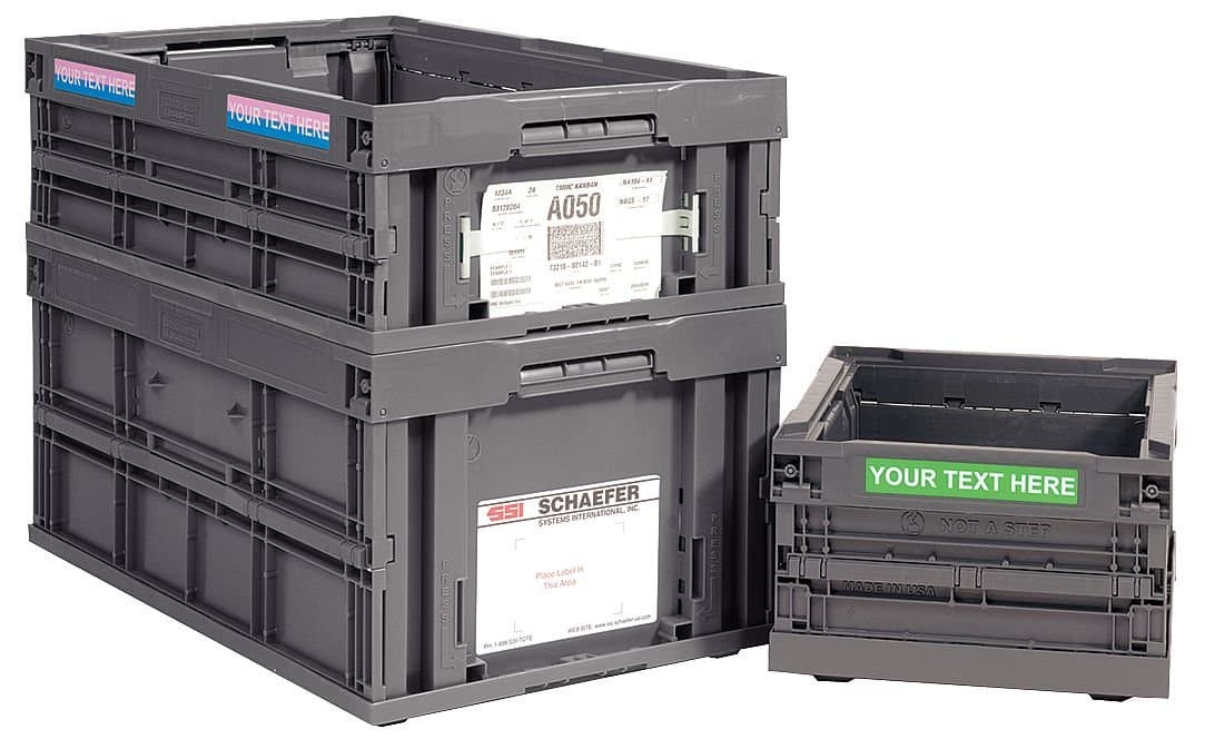 SSI SCHAEFER CF241507.ASGY3 Collapsible Container, Polypropylene, Charcoal, Capacity 33 lb, 24" Length x 15" Width x 11" Height