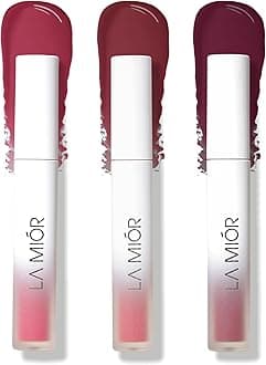 LAMIOR Long-Lasting Juicy Lip Stain | Pack of 3 | 16-Hour Stay, Transfer-Proof, Gel-to-Oil, Plumping, Hydrating | Shade: Popping Winter