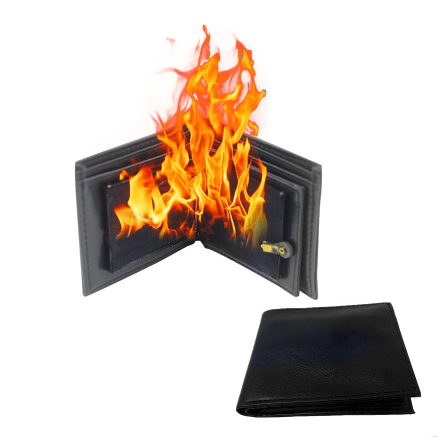 TSY TOOL Magic Trick Fire Flaming Wallet, Leather, Inconceivable Street Show Prop, Prank, Magician Wallets, Close-up Magic, Pros, Professional Cool Tricks