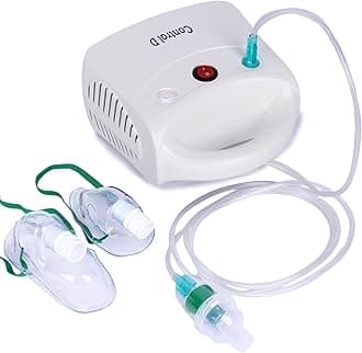 Durable Compressor Portable Nebulizer with Complete Kids & Adults Mask Kit (White)