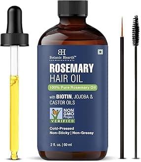 Botanic Hearth Rosemary Oil for hair growth - 2 Fl Oz - For Thicker Hair, Scalp Treatment for Hair Loss, Dry & Frizzy Hair Repair, Deep Nourishing Oil for Damaged Hair - 100% Natural and Vegan