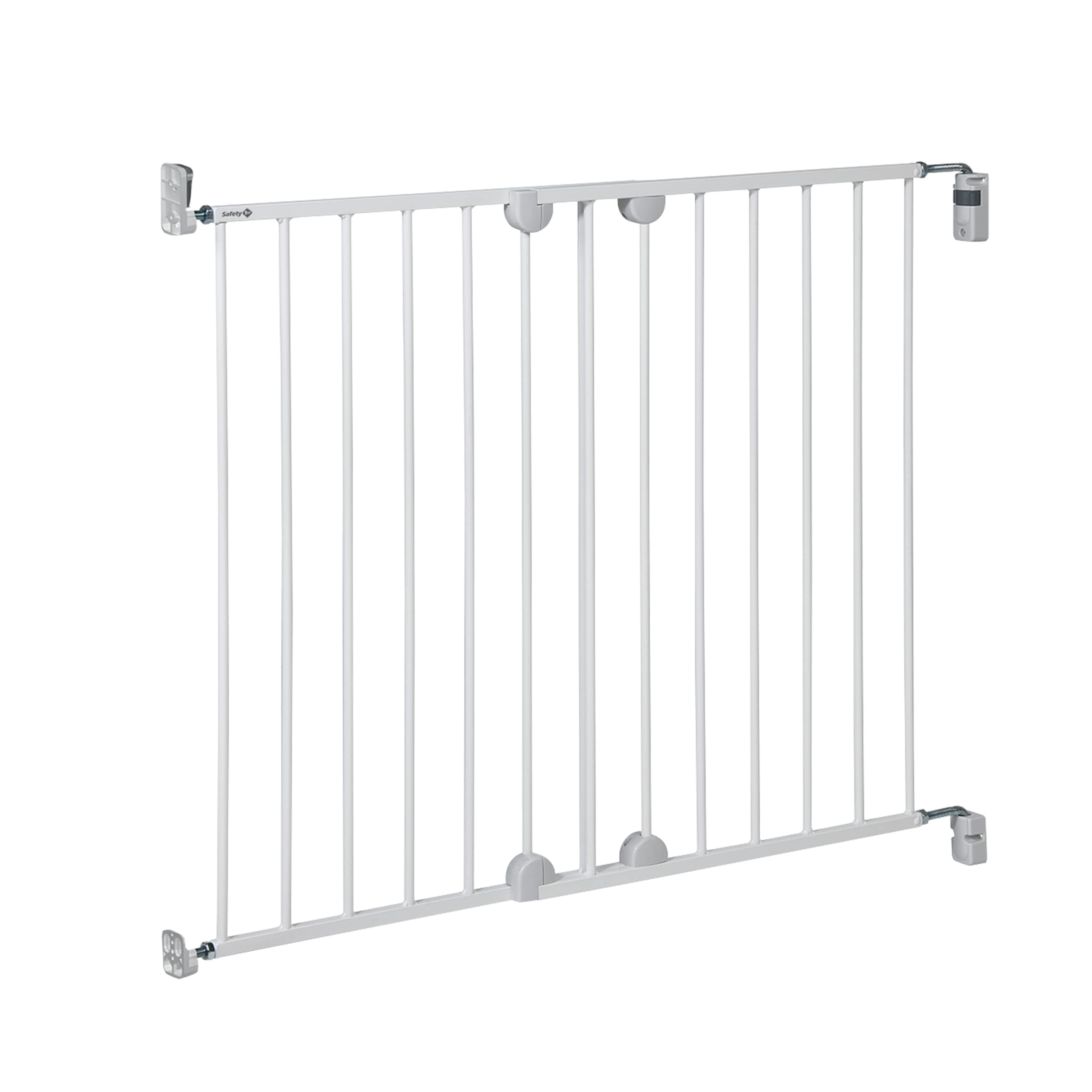 Safety 1st Wall Fix Extending Metal Gate, Extendable Baby Stair Gate, 62-102cm, Baby Safety Gate, One-Hand Opening in 1 or 2 Directions, Easy Wall Mounting and Removal, No Tripping Hazard, White