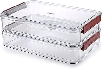 BTSKY 2 Pack Clear Plastic Stackable Storage Box File Protector Case Organizer Portable Project Case Document Holder for 8.5 x 13 Letter A4 File Paper, Plastic Storage Box Office Documents