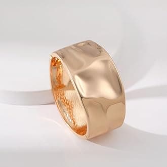 YBMYCM Wide Cuff Chunky Gold-Plated Bracelets for Women Open Cuff Bangles Adjustable Wrist Cuff Bracelets for Women