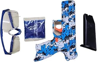 G.FIDEL Gel Blaster Pistol Gun Automatic Electric Operated Gel Ball Blaster Pistol Gun Toy with Adjustable FPS with Semi & Automatic Modes, 40+ Foot Range Color Blue