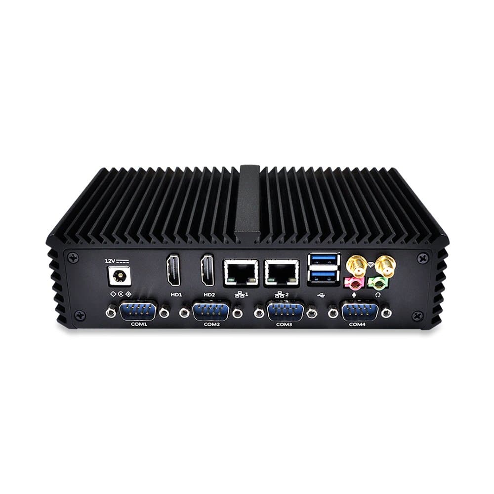 QOTOM-Q190G4-S01 2016 barebone mini pc J1900 Quad core 4 LAN 1080P Industrial computer