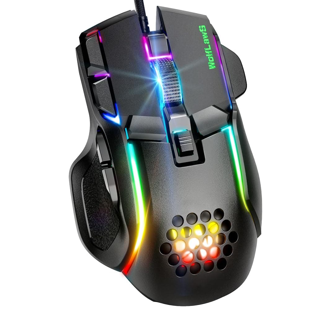 WolfLawS Wired Gaming Mouse with RGB Backlit Modes