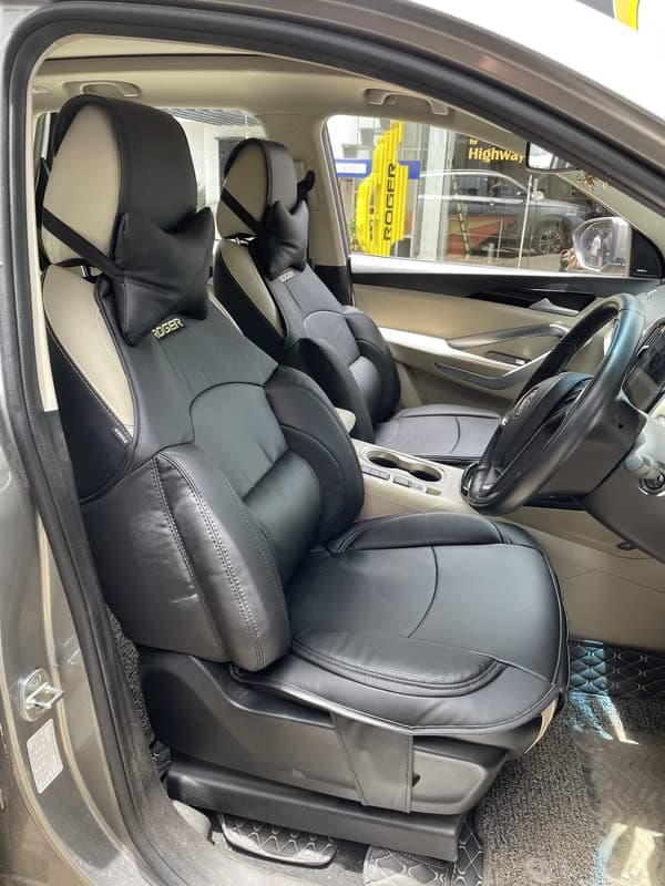 ROGER GEENEO Comfort Lumbar Cushion Black (2 Piece) Multi Support, Synthetic Leather.