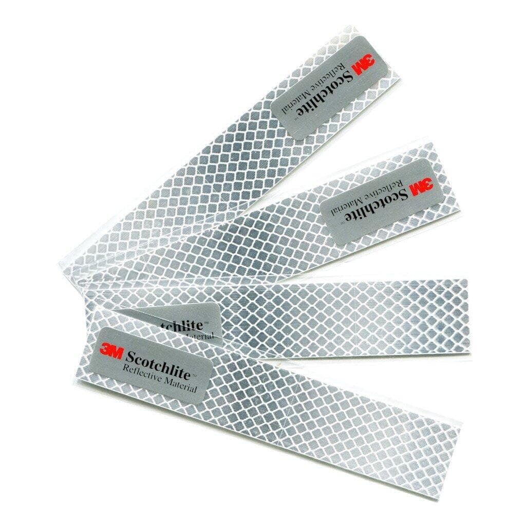 Diamond Grade Reflective Sticker, 4pcs, Waterproof, All-Weather, 3M Material, White, for Car