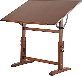 VISWIN Wood Drafting Table for Adults, 30" X 42" Extra-Large Drawing Table with Adjustable Height & Angle for Art Studio, Solid Pine Wood Artist Desk for Drawing, Drafting, Writing, Reading