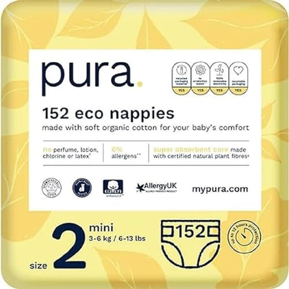 Size 2 (Mini 3-6kg / 6-13lbs) 4 Packs of 38 Nappies, 152 Nappies