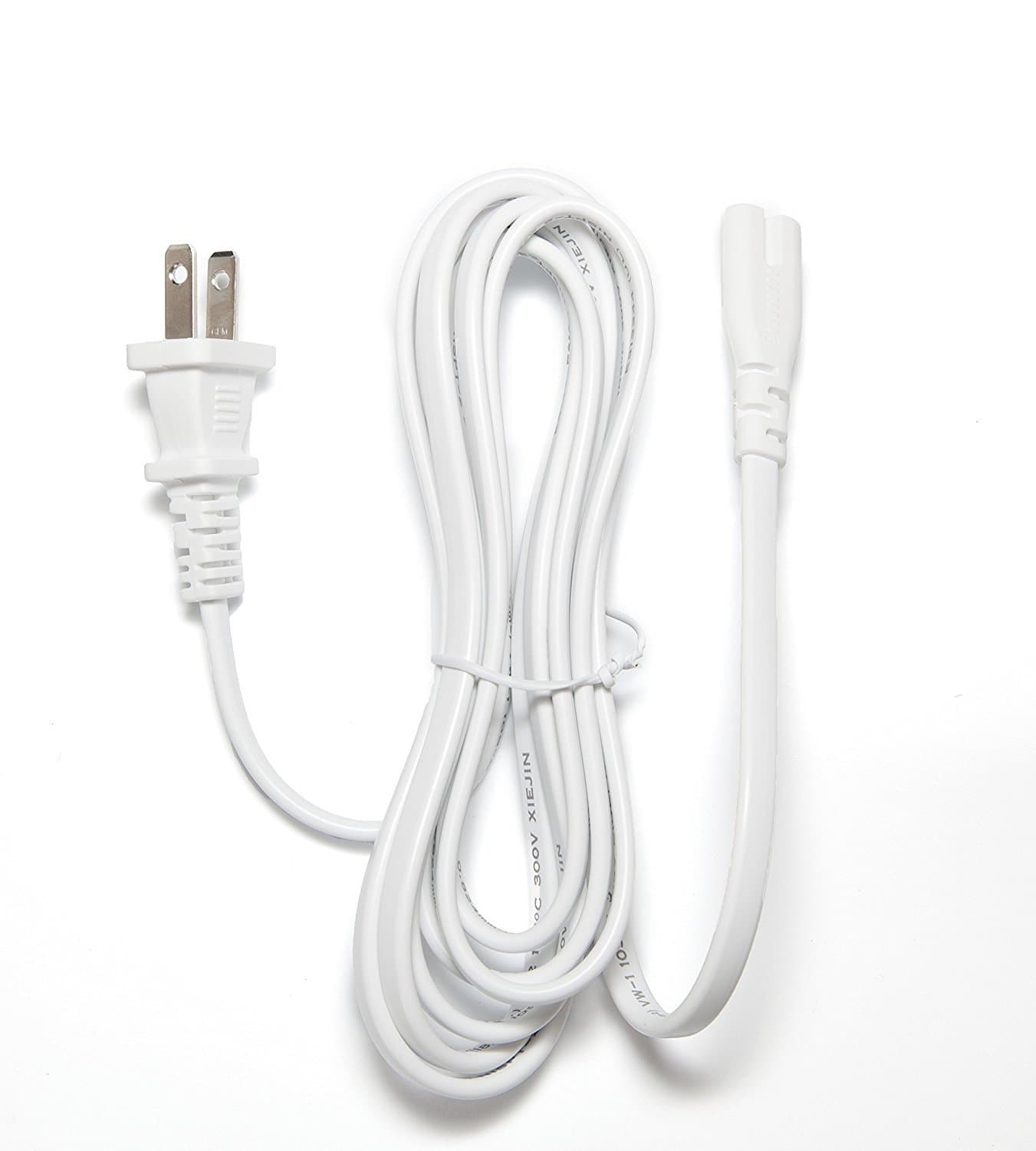 OMNIHIL(White) 5 Feet AC Power Cord Compatible with Cooluli Mini Fridge