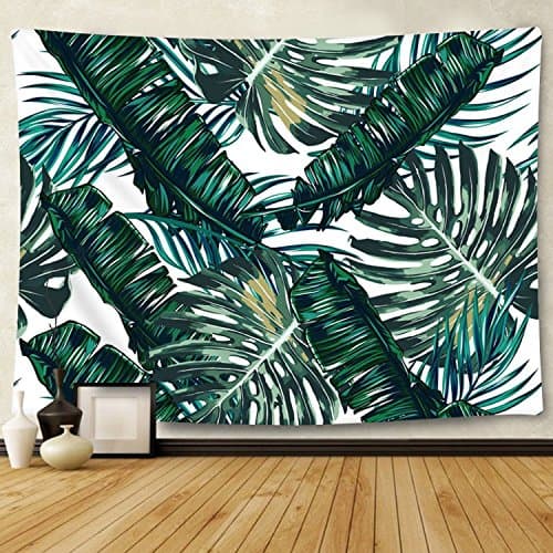ZKLKLO Wall Tapestry Tropical Palm Tree Leaves Decor Pattern Woven Couch Blanket Wall hanging Mandala Tapestry for Living Room