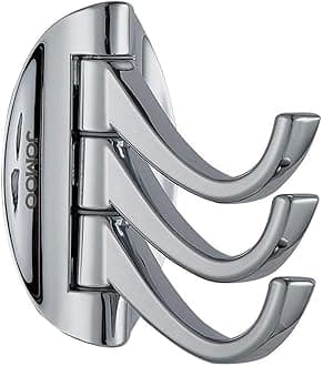 JOMOO Swivel Triple Robe Hook, Folding Coat Metal Towel Hook, Bathroom Triple Hook Robe Towel Holder with Swivel Hook, Heavy Duty for Rv, Clothes Bath Towel Holder Wall Mount, Chrome