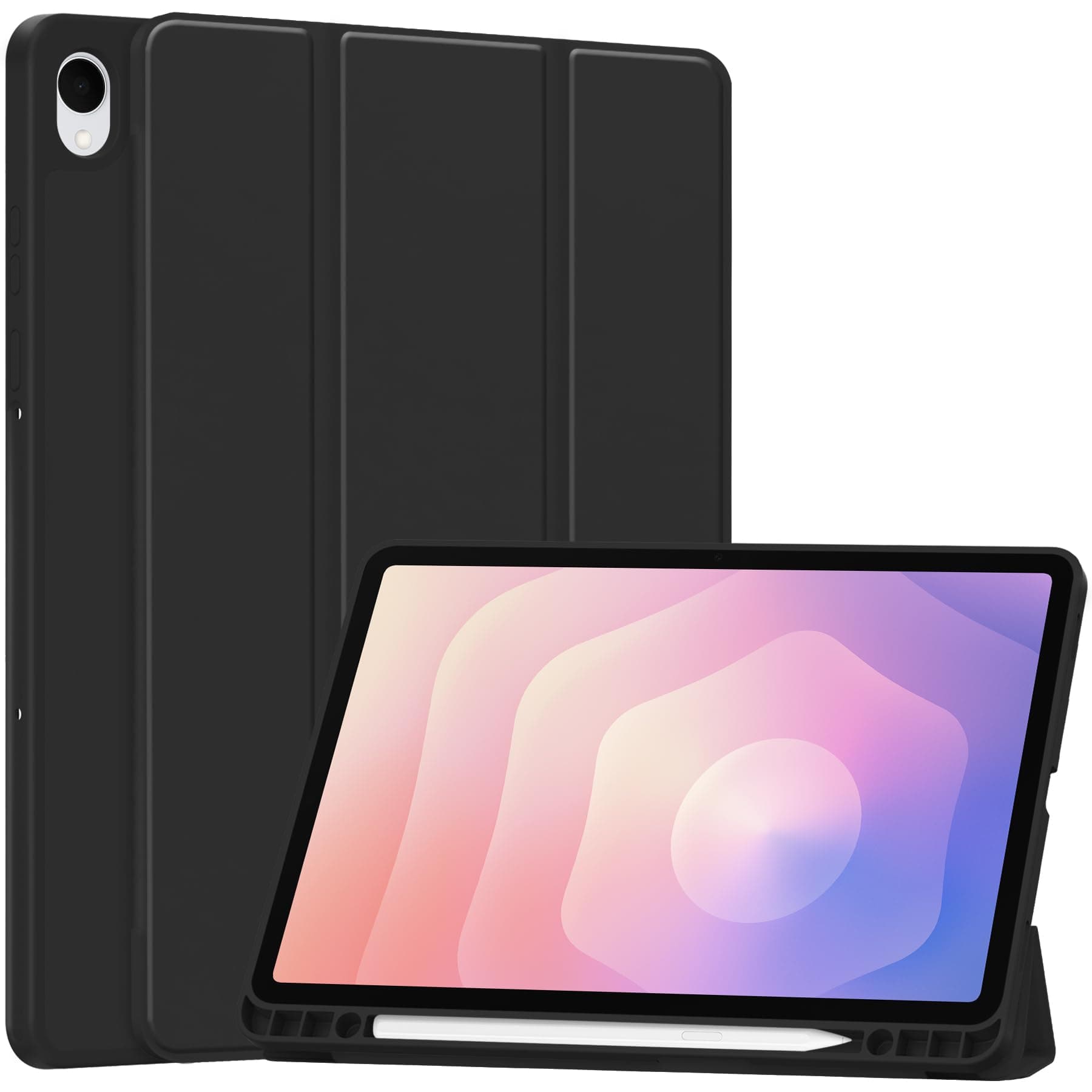 for Samsung Galaxy Tab S11 Case 2025, 11 inch, with Pen Holder, Auto Sleep/Wake, Soft TPU Protective Tablet Cover (Black)
