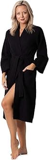 Turkish Linen Waffle Knit Lightweight Kimono Spa & Bath Robes for Women - Quick Dry - Soft
