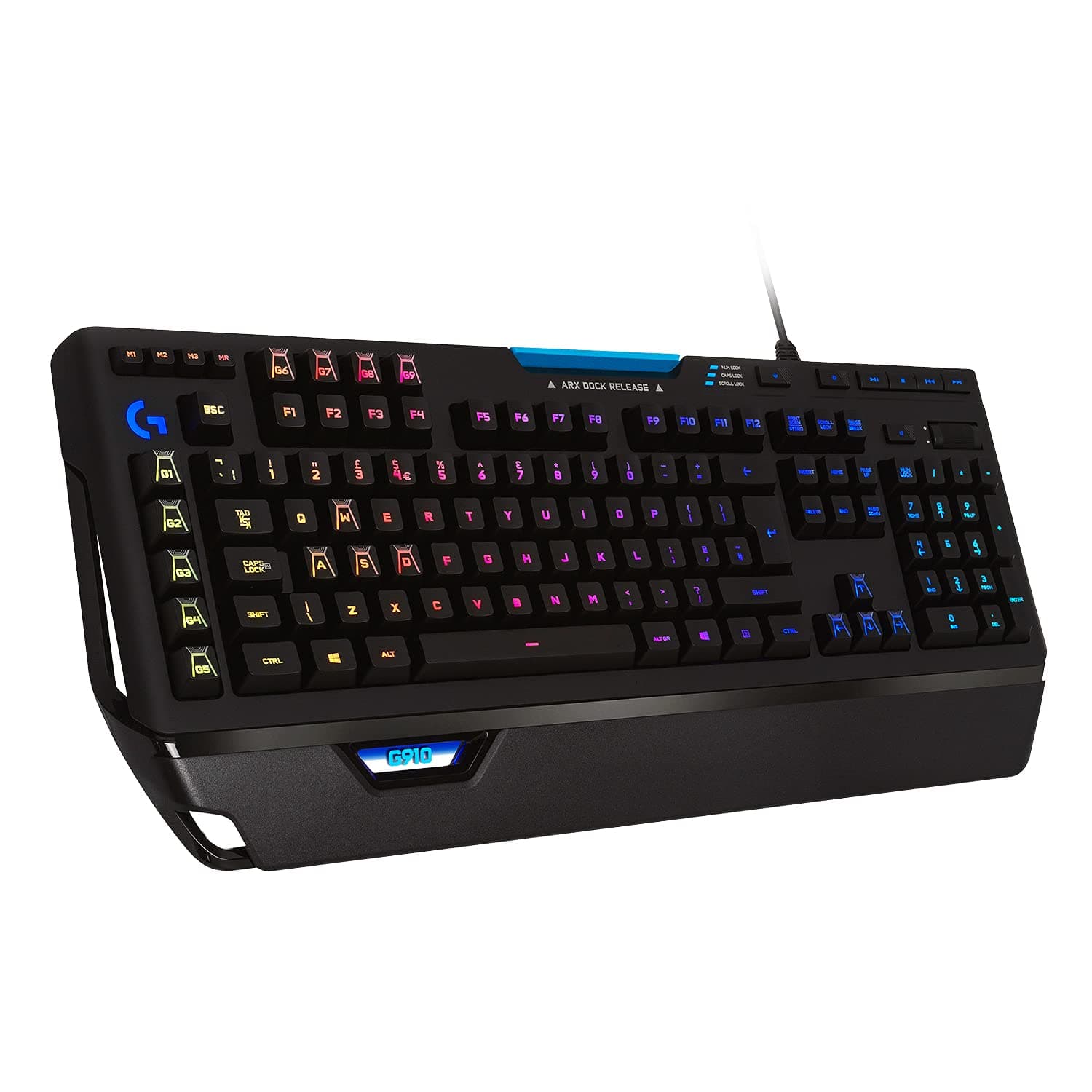 Logitech GG910 Orion Spectrum Illuminated Mechanical Gaming Keyboard, RGB Backlit Keys, Romer-G Tactile Key Switches, Arx Dual Display Technology, QWERTY Int. Layout - Black, 1.5 kg