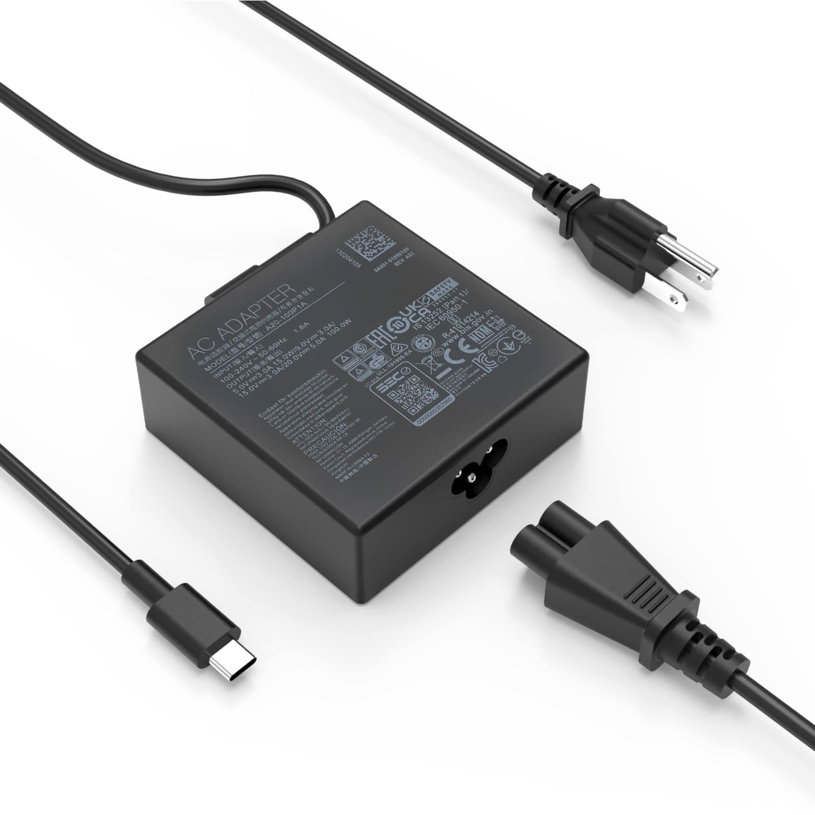 100W USB C Charger Fit for Asus Rog Flow X13 Z13 GZ301Z GZ301 GV301 GV301Q GV301R ZenBook 14X 14 ux425qa um425qa um5401qa ux5400e ux5401e A20-100P1A Laptop Power Supply