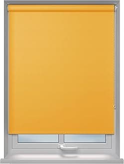 Roller blinds Thermal Blackout Roller blind - Trimmable UV Protection Child Safe Home Office Window Blinds Room Darkening shades Ochre Blind 60cm wide x 210cm drop