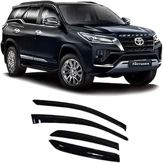 Car Rain Wind Door Visor Non Breakable Deflector Compatible with Toyota Fortuner (2024 Onwards).