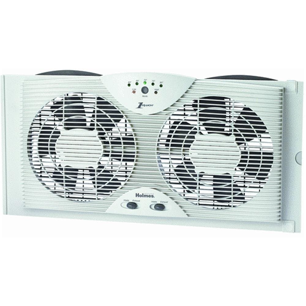 Holmes Dual 8" Blade Twin Window Fan with LED One Touch Thermostat Control