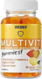 Multivit Gummies - 9 Vitamins and 3 Essential Minerals (zinc, Iodine, Selenium) - Low in Calories (only 13 kcal per dose) - Sugar- and Gluten-Free - 80 Gummies