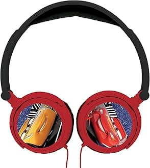 Lexibook Disney Pixar Cars 3 Lightning McQueen Stereo Headphones, Kid-Friendly Power, Foldable and Adjustable, Red/Black, HP010DC