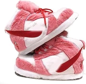 Sneaker Slippers Non Slip Sole Indoor House Plush Slippers Unisex Indoor Floor Cotton Shoes (Pink,5.5,12)