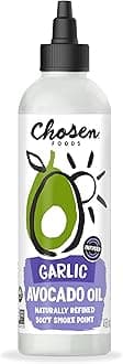 Chosen Foods Garlic Avocado Oil Squeeze Bottle - 16.2 Fl Oz - For Drizzling, Sautéing, Roasting & Searing - High Smoke Point Cooking Oil - Kosher, Keto, and Paleo Friendly - With Recipe eBook