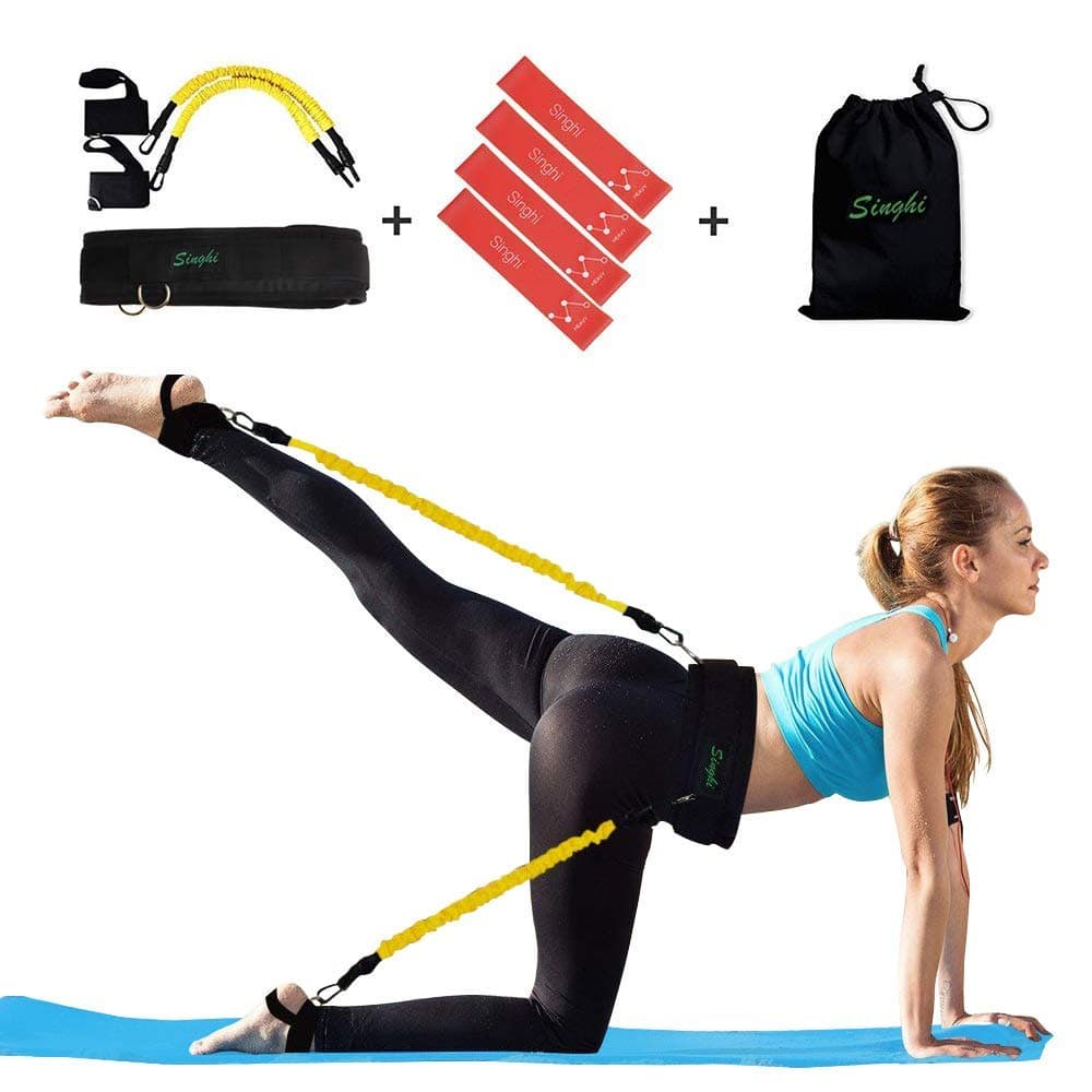Singhi Booty Resistance Bands Set, Booty Lift Belt System Butt and Leg Workout Bands Butt Lifter Tones and Sculpts Butt with Bonus 4 Resistance Bands