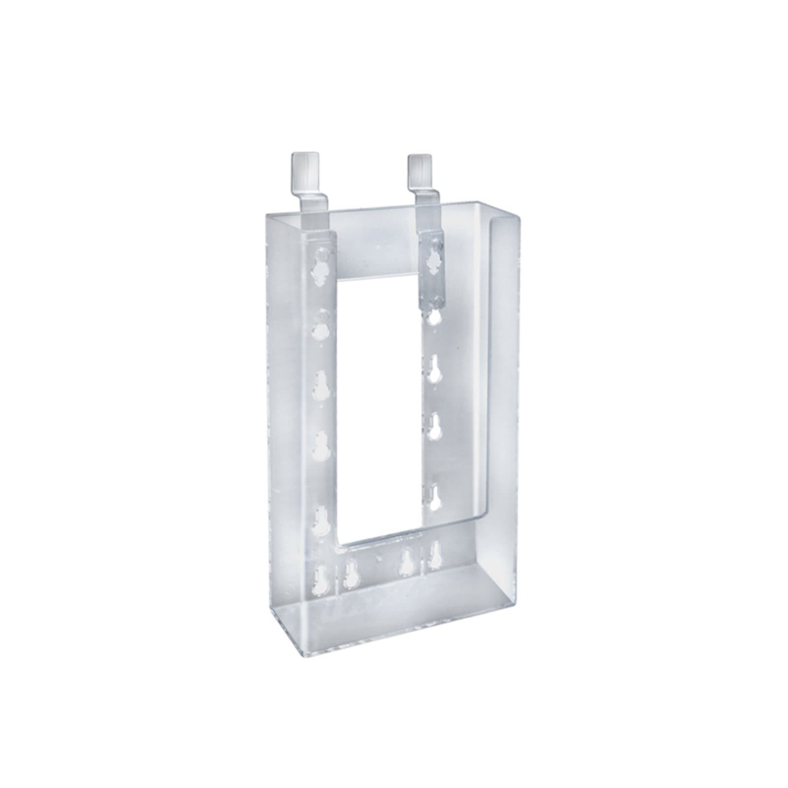 ClipLock 1/3rd A4 Trifold Leaflet Holder with Slat Wall Mounting Clip - Clear (Pack of 10)