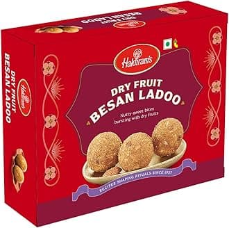 Haldirams Mithas Besan Ladoo - Dry Fruit, 400grams, Indian Sweets Diwali gift pack