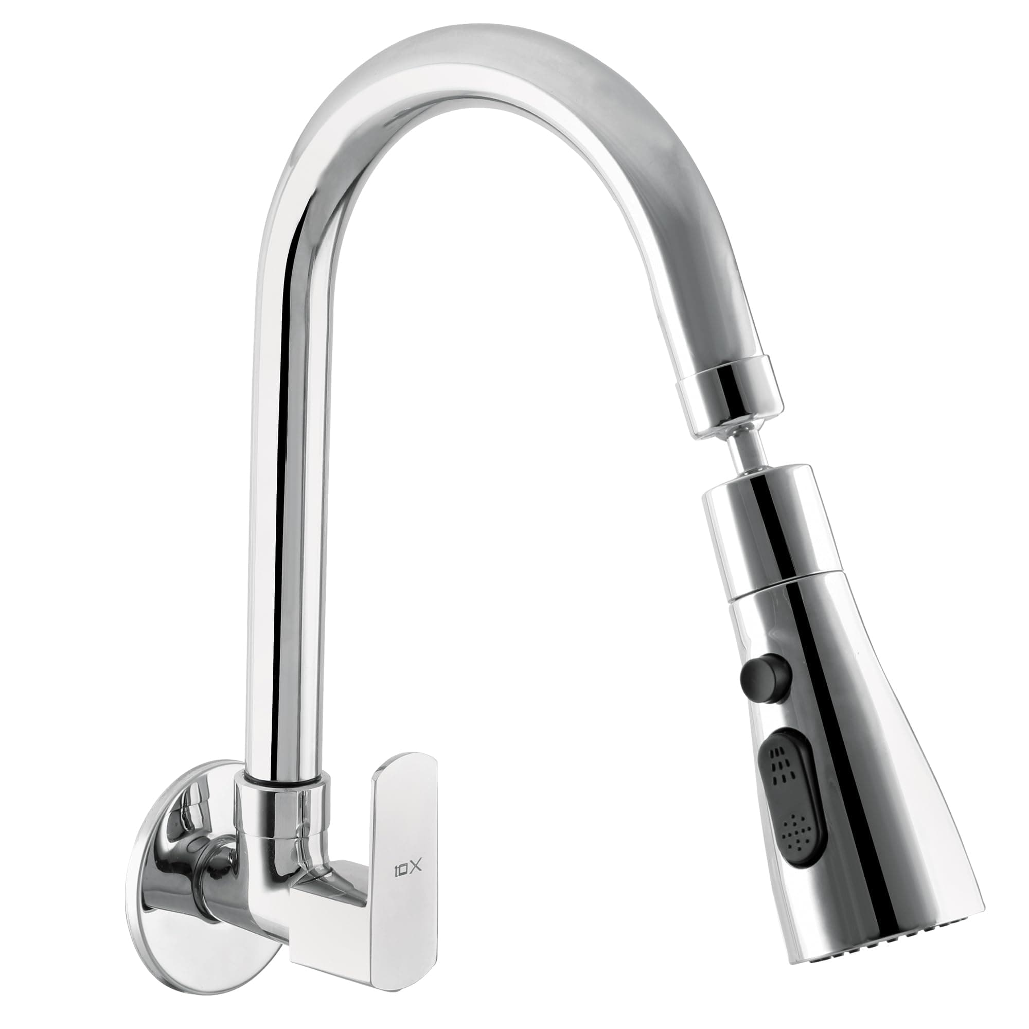 Rotatable Brass Kitchen Sink Tap ST-41023 - Triple Flow 3 Function Shower - Wall Mount Chrome