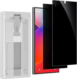 posidentists for Samsung Galaxy S24 Ultra Privacy Screen Protector,2 Pack PET Film [Not Glass],25° Anti-Spy S24 Ultra Screen Protector,Auto Dust-Elimination Installation, Bubble Free,Case Friendly