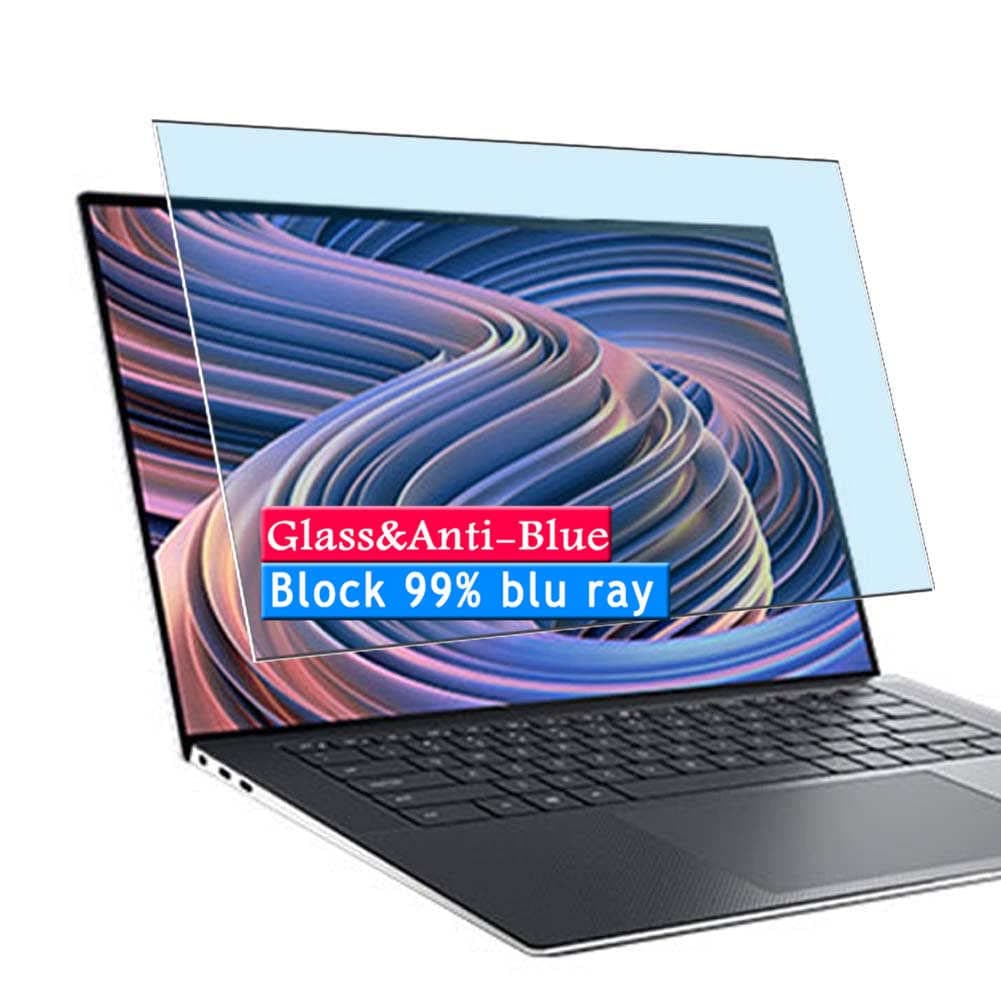 Vaxson Anti Blue Light Tempered Glass Screen Protector, compatible with Dell XPS 15 9000 9520 touch 15.6" laptop Visible Area, 9H Film Protectors Guard