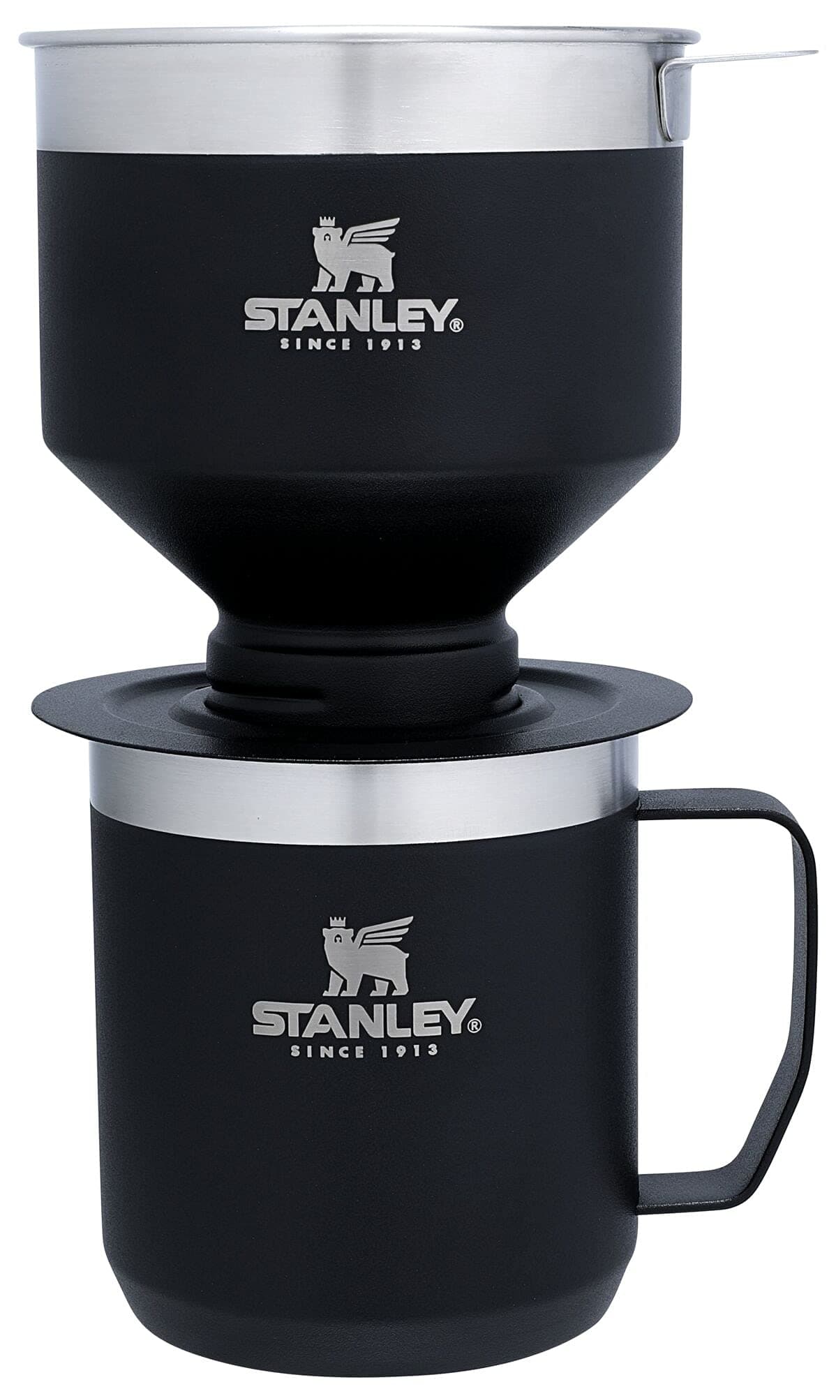 Stanley Perfect Brew Pour Over Set | 12 oz Camp Mug with Lid Included | Drip Coffee Maker with Reusable Filter | Insulated Stainless Steel | BPA-Free | Matte Black