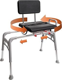 Padded swivel sliding shower transfer benches