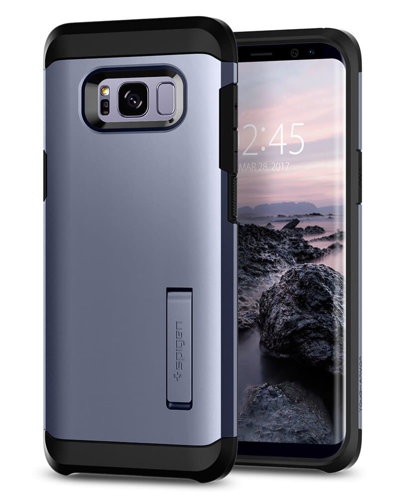 Spigen Tough Armor Galaxy S8 Plus Case with Kickstand and Extreme Heavy Duty Protection and Air Cushion Technology for Galaxy S8 Plus - Orchid Gray