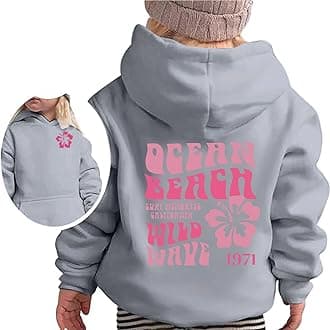 HGWOPGASD Hoodie for Kids Girls Palm Puff Hoodie Letter Print Casual Graphic Hoodies Drawstring Oversized Hoodies Kids Pink Palm Puff Hoodie Pink Palm Puff Hoodie for Kids Preppy Hoodies