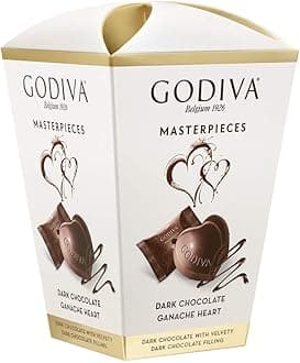 Godivas Dark Chocolate Ganache Heart, Belgium 1926 Masterpieces 117g Gift Box