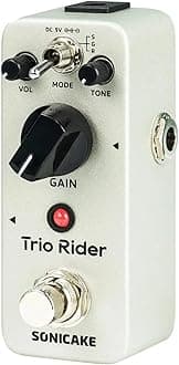 SONICAKE Overdrive Guitar Pedal, Mini Centaur Classic Overdrive Effects Pedal Analog for Electric Guitar and Bass, 3 Legendary Sounds, Buffer Bypass - Trio Rider