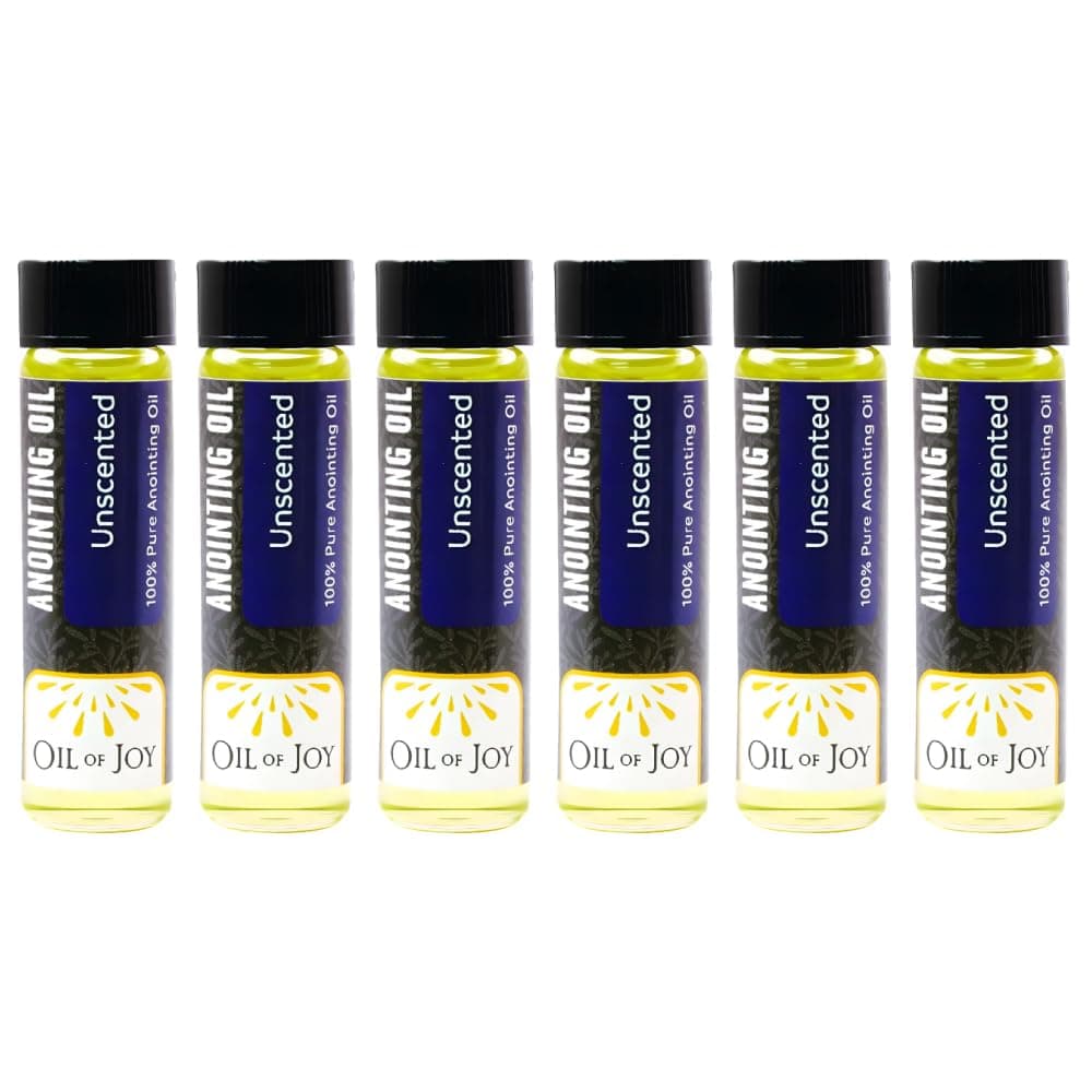 Anointing Oil Unscented for Prayers 1/4oz Pack of 6 by Oil of Joy Represents the Holy Spirit, Peace, Strength, Blessings, and Purification