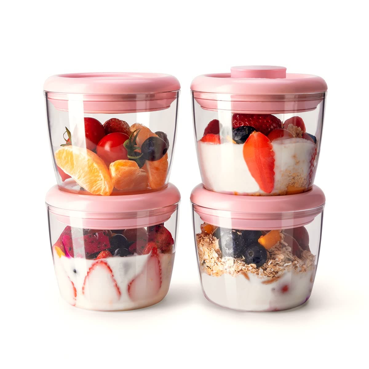 4 Pack 400ml Meal Prep Containers with Lids, Airtight and Leakproof for Breakfast Leftovers, Glass-Like Clarity, Tritan Material