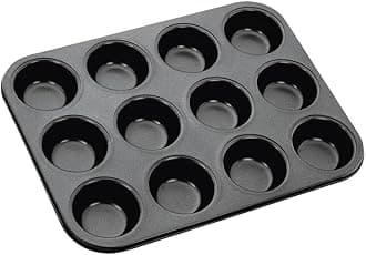 Small Mini Outperform Aluminium Nonstick 12-Slot Muffin Pan, Cupcake Mould (Large Size, 35L x 26W x 3H CM)
