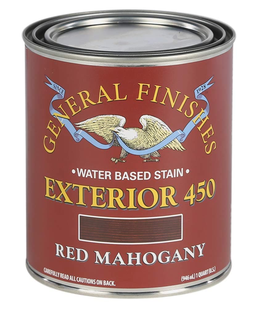 Exterior 450 Water Based Wood Stain, 1 Quart, Red Mahogany