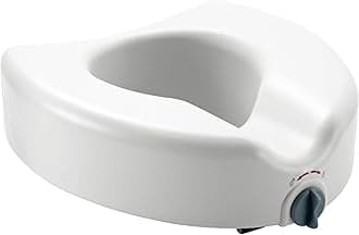 5" Raised Toilet Seat with Lock, No Arms, White, 400 lb Capacity - Easy Installation - Elderly & Disabled Bathroom Aid