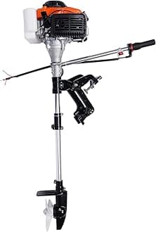 Outboard Motor, 4HP 4 Stroke Outboard Motor Tiller Shaft Boat Engine, Fishing Boat Engine Single Cylinder Air-Cooling (4 Stroke 4HP)